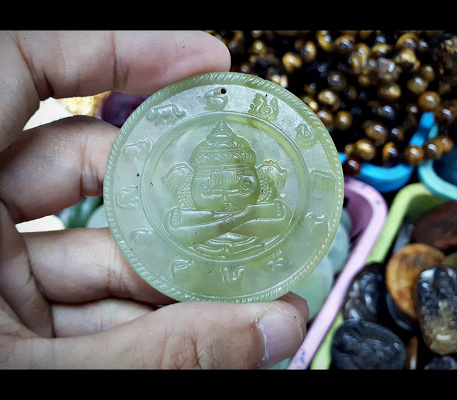 เหรียญหยก พระพิฆเนศ หลัง พระปิดตาพังพระกาฬ ปีนักษัตร 12 ราศี (ขายปลีก ขายส่ง)