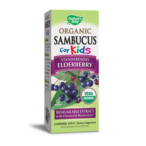 วิตามินเสริมสร้างภูมิคุ้มกันสำหรับเด็กแบบออแกนิก Nature's Way Organic Sambucus for Kids