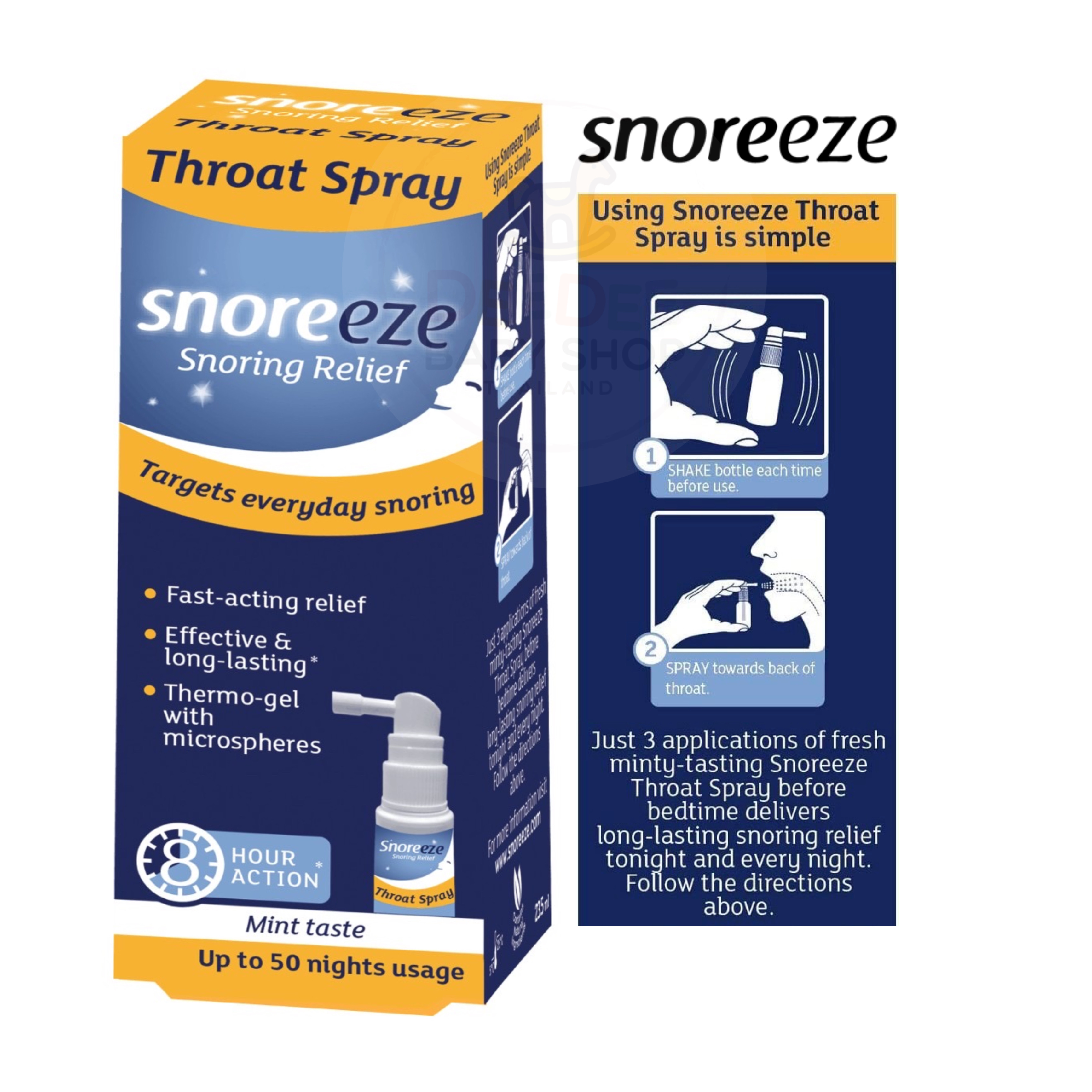 สเปรย์บรรเทาอาการนอนกรน SNOREEZE Anti-Snoring Throat Spray (23.5 ml)