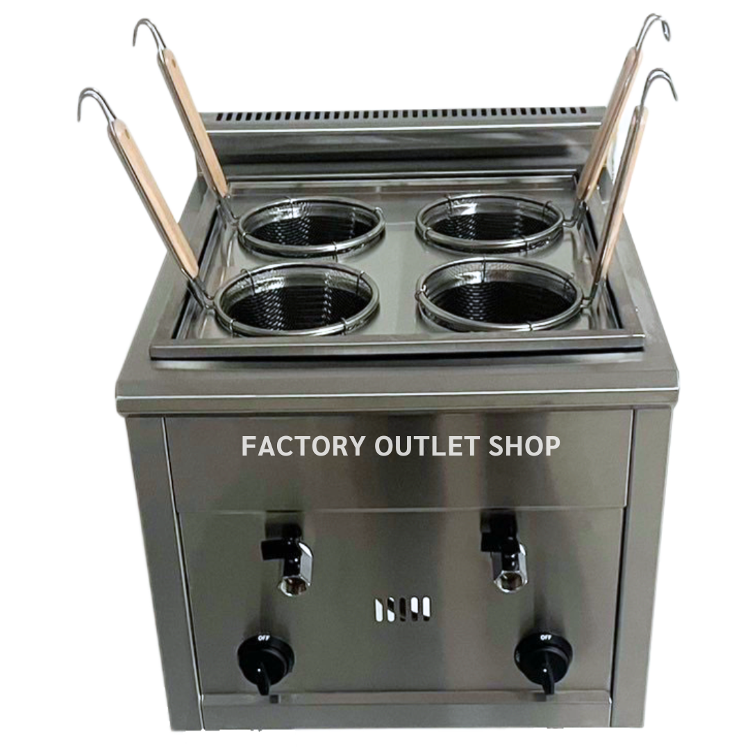 เตาลวกเส้นแก๊ส 4 ช่อง เตาลวกราเมง อูด้ง Gas Noodle Cooker