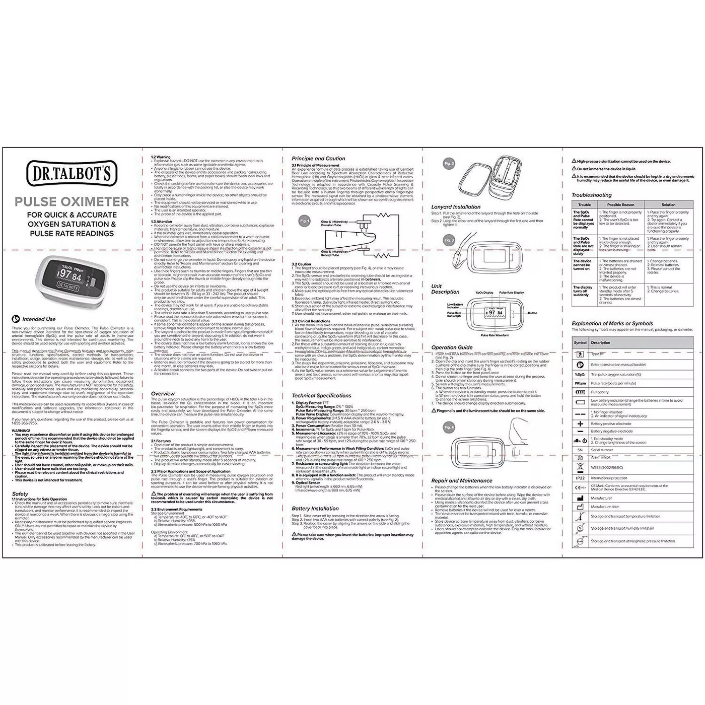 เครื่องวัดชีพจรและค่าออกซิเจนในเลือด DR.TALBOT'S Pulse Oximeter