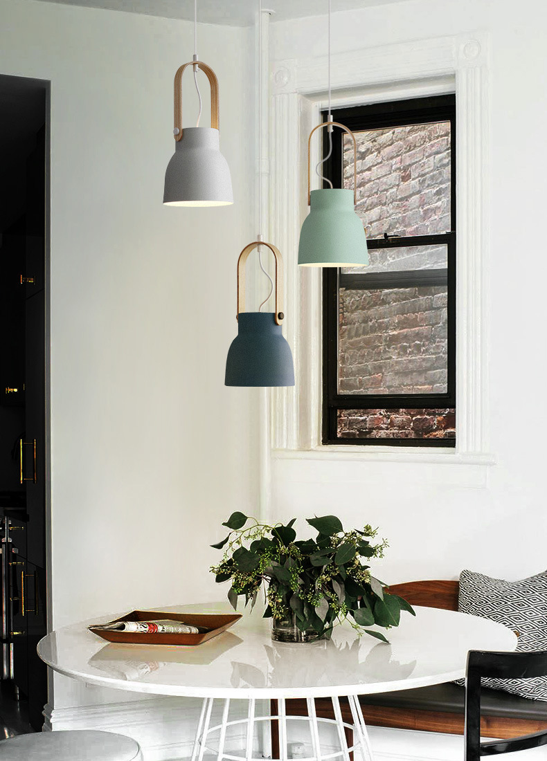 โคมไฟแขวนเพดานหูโคมลายไม้ทรงตัว U สไตล์นอร์ดิก [DY8678]