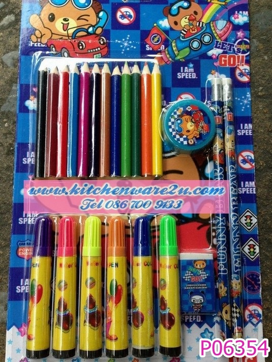 P06354 ชุดสีไม้ เมจิก + ดินสอ กบเหลา (ราคาส่งต่อ 1 โหล: 12 แพค) 180 บ/โหล ส่ง 15 บาท ขายส่งทุกอย่าง 20 บาท