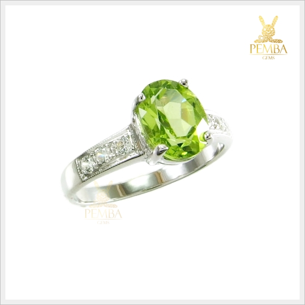 แหวนเพริดอตแท้ เพิ่มอำนาจยิ่งใหญ่ดังราชสีห์ เงินแท้925 แหวนพลอยแท้