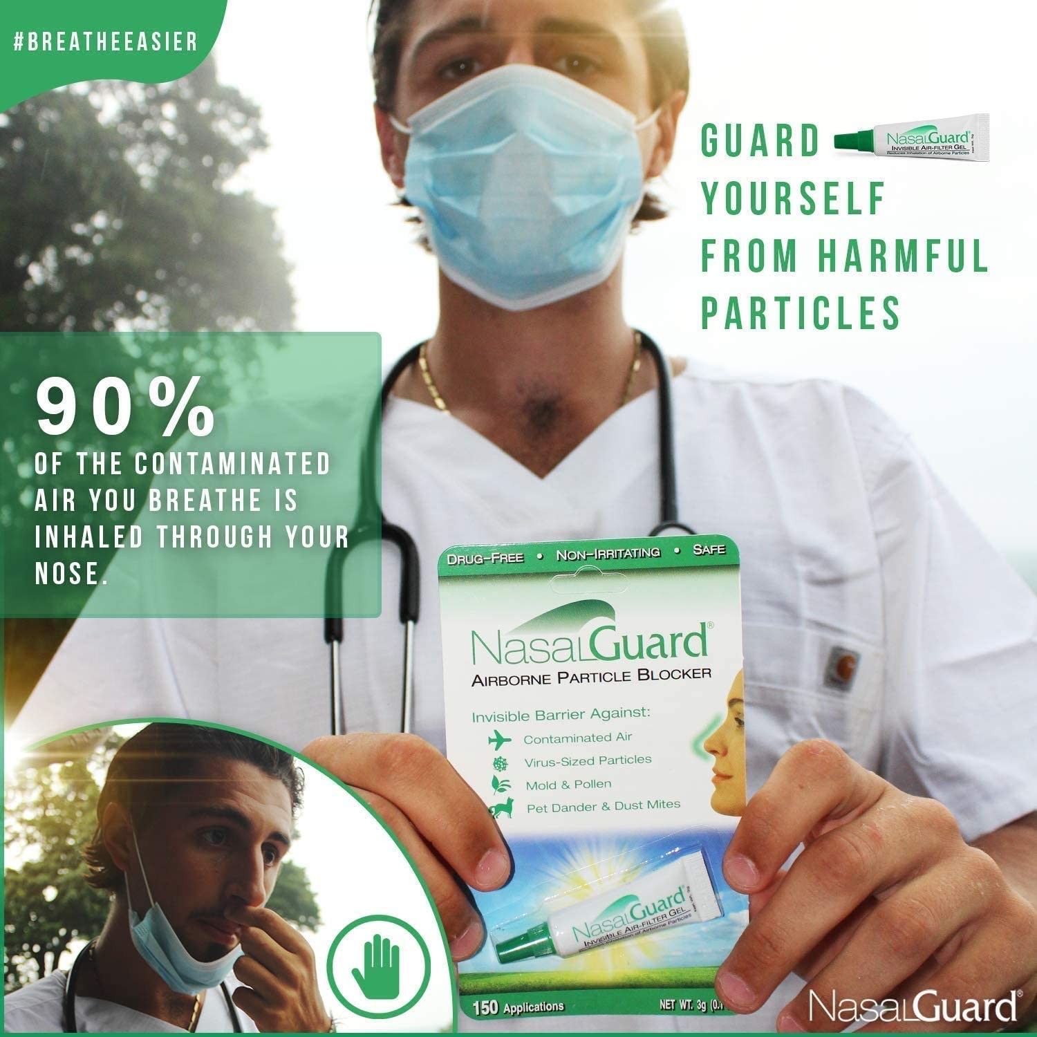 เจลป้องกันสิ่งปนเปื้อนในอากาศชนิดทา NasalGuard Airborne Particle Blocker (3g)