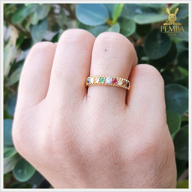 แหวนนพเก้าแท้ ดีไซน์ทันสมัย งานสุดละเอียดประณีต