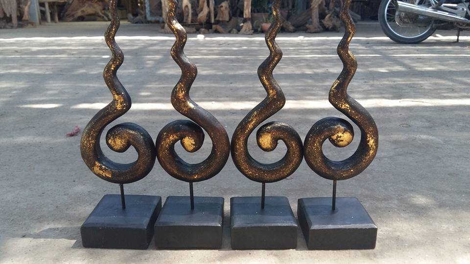 เลข 9 ไทย มหามงคล ปิดทองทำสีรมดำ