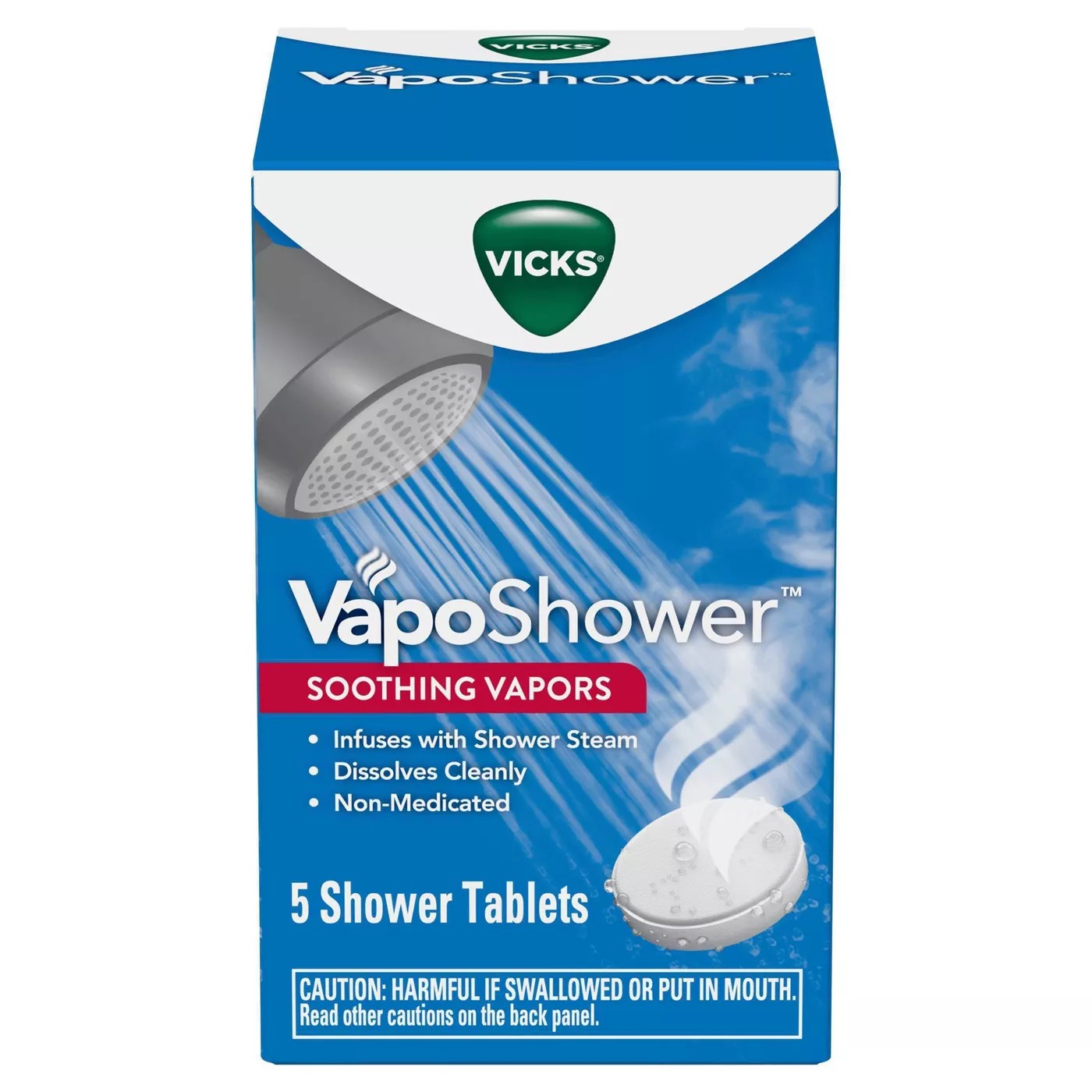 เม็ดไอระเหยคลายความตึงเครียด Vicks VapoShower Aromatherapy Soothing Vapos Tablets (5 Shower Tablets)