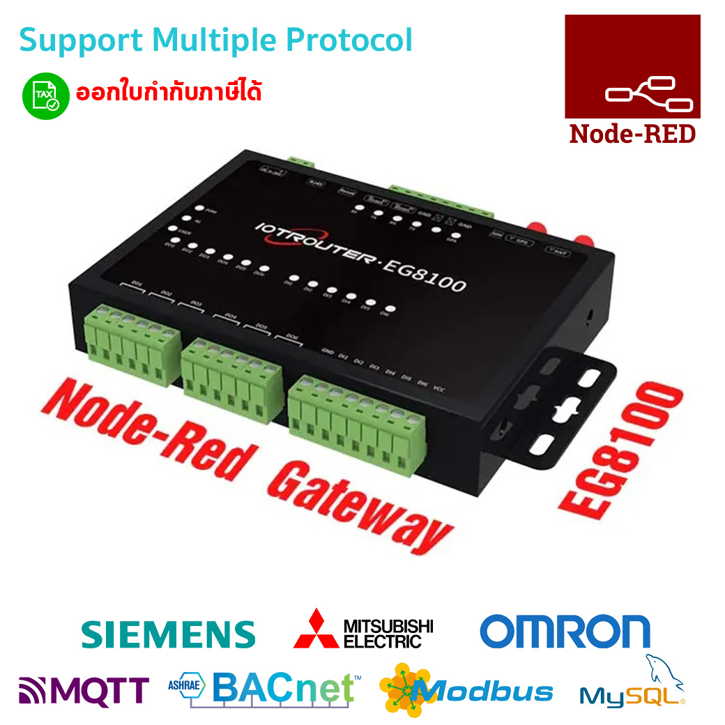 IoT Gateway EG8100 Customized Logic programming by Node-Red 6DI,6DO,RS485*2