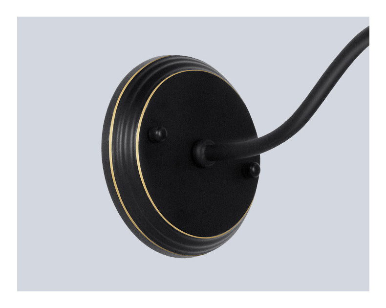 โคมไฟติดผนังก้านทรงโค้งสีทูโทนดำตัดทอง สไตล์ American Industrial [PT-01]