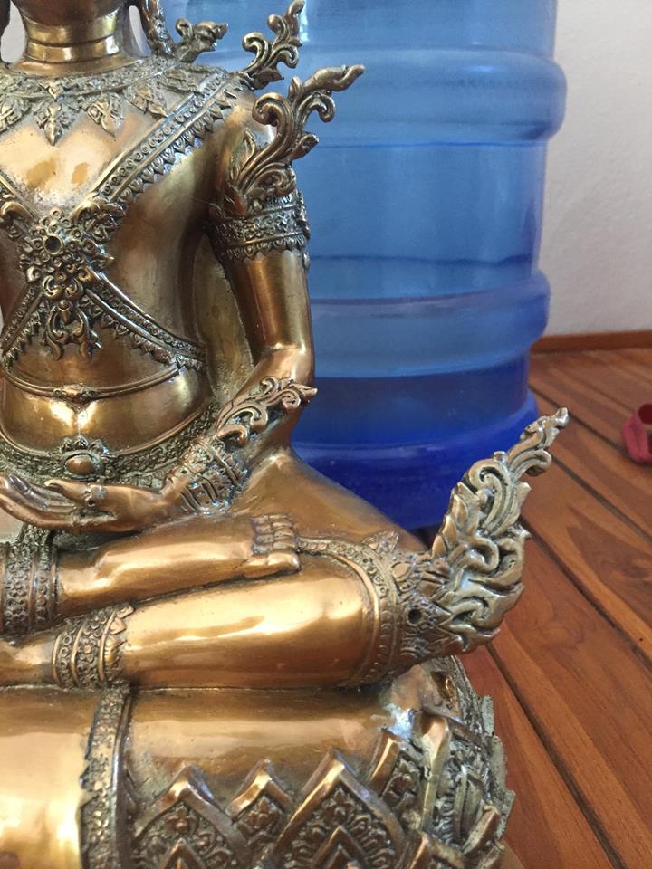 รูปหล่อ พระพุทธรูป ปางพระจักรพรรดิ เนื้อโลหะทองเหลือง ขัดเงา 2กษัตริย์ (หล่อใหม่ ขายปลีก ขายส่ง หน้าตัก 9นิ้ว)