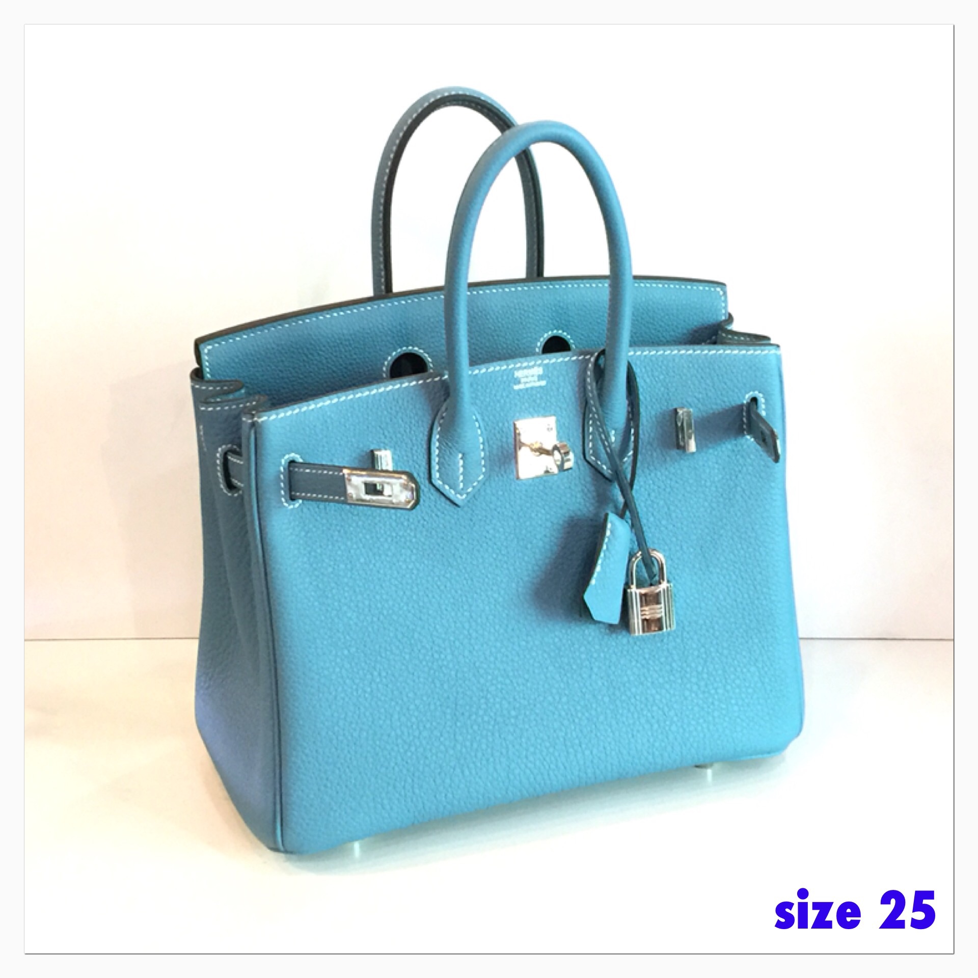 Birkin25 Togo blue jean