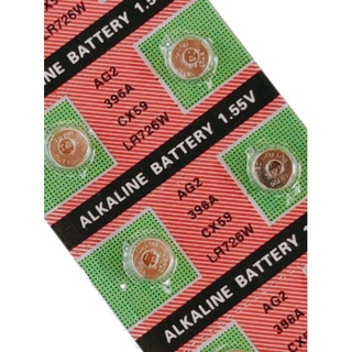 ถ่านเม็ด ถ่านกระดุมขนาดรุ่นG2,AG2,LR726,396,SR726,196แพค10ก้อน