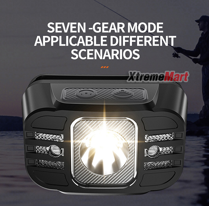 ไฟฉายคาดหัว Superfire HL75-S LED แสงขาว + ไฟข้างสีแดง พร้อมระบบ Sensor มือโบกเปิด-ปิด (ชุดละ)