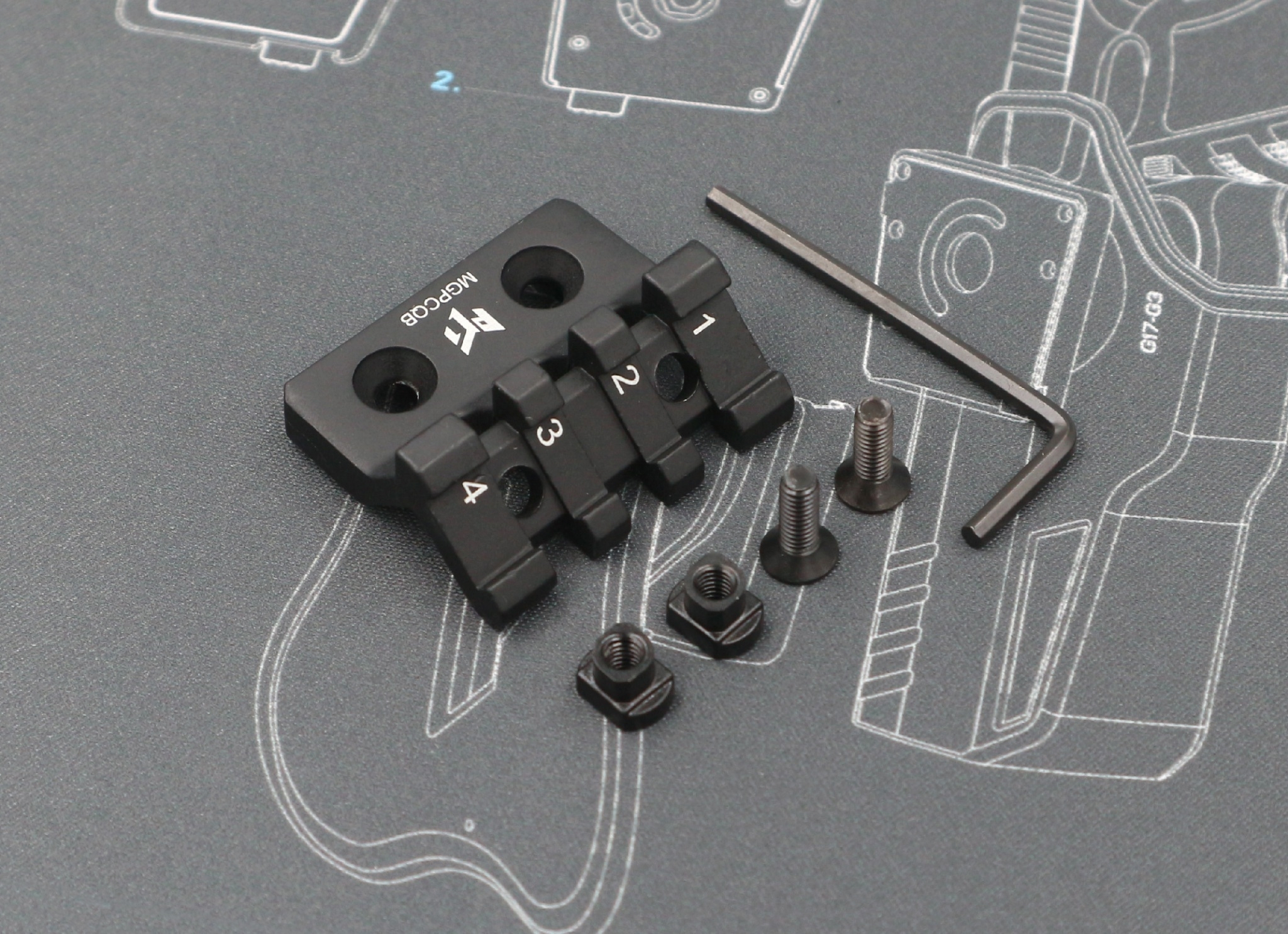 รางเสริม ระบบ M-lok & KeyMod (K0150) ดำ