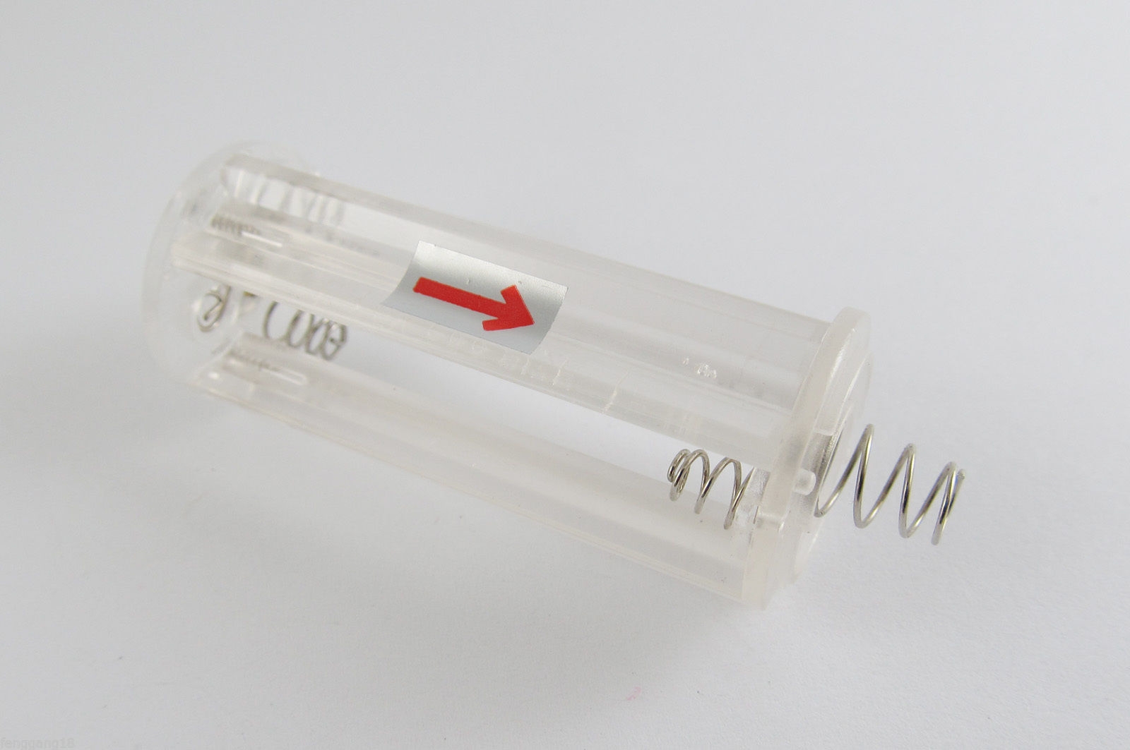 รางแบตเตอรี่สำหรับแบตเตอรี่ AAA 3 ก้อน (สีใส) พร้อมสปริงเงิน