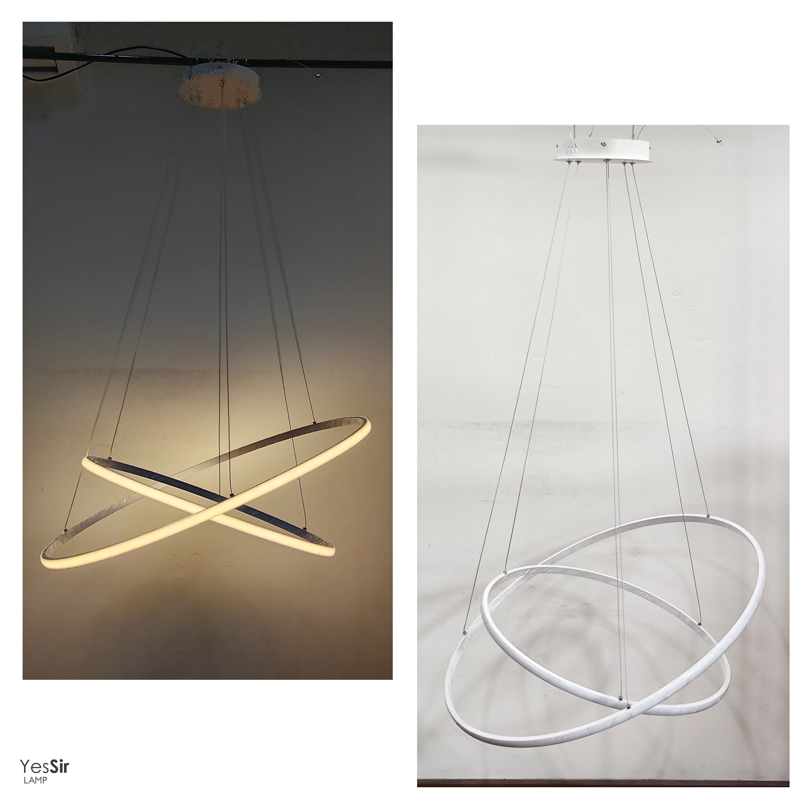 โคมไฟแขวนเพดานทรงวงแหวนกลม LED สไตล์โมเดิร์นปรับเอียงได้ [C-8821]