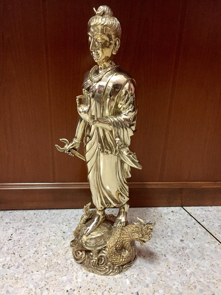 รูปหล่อ ท้าวมหาพรหมชินนะบัญจะระ เนื้อโลหะทองเหลืองขัดเงา สูง25นิ้ว (พระใหม่หล่อใหม่ ขายปลีก ขายส่ง)