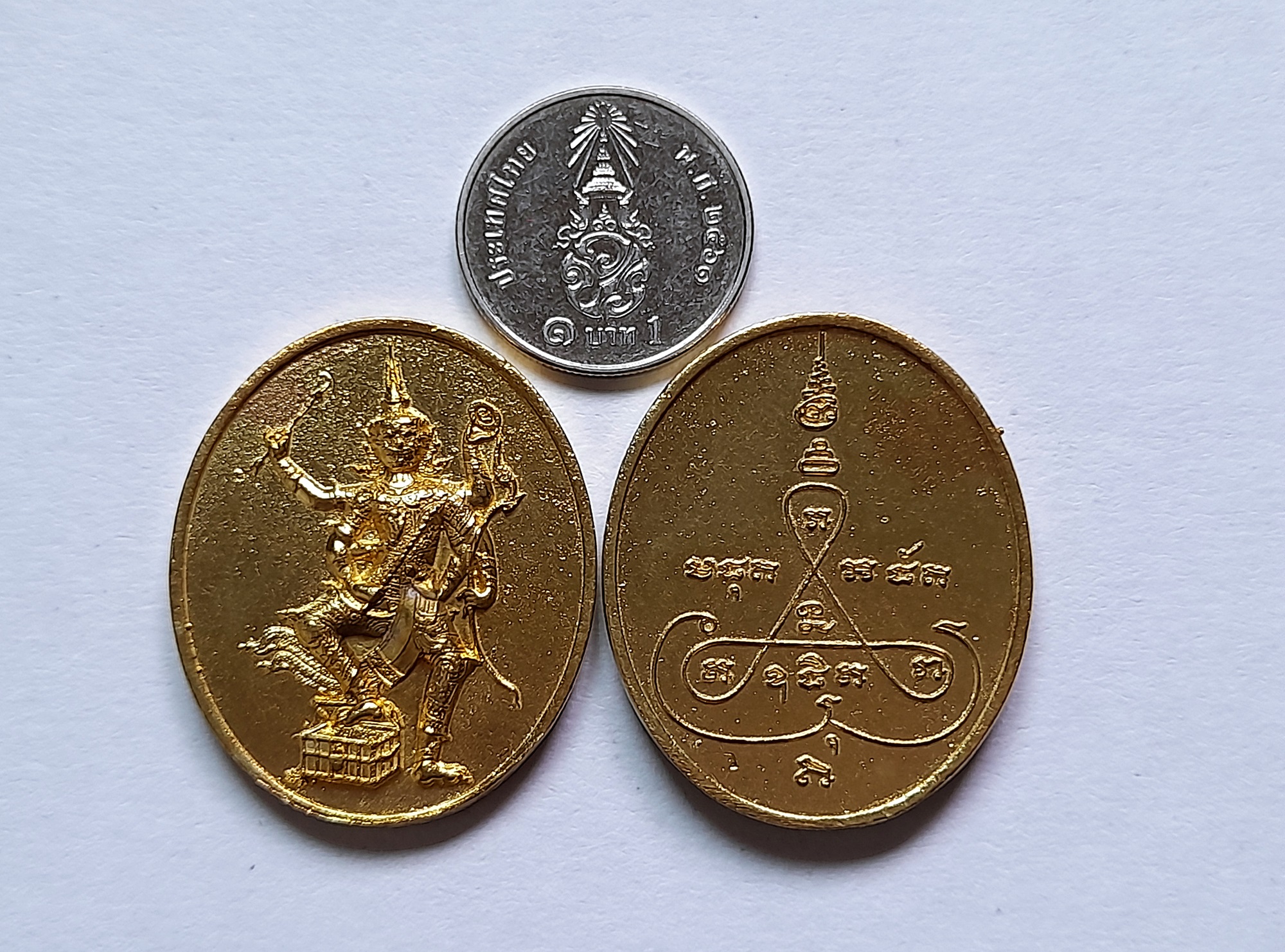 เหรียญ ท้าวเวสสุวรรณ 6กร เนื้อทองเหลือง ปี2564 (เทคนิคทำเหรียญเทหล่อแบบโบราณ) #รับประกันแท้
