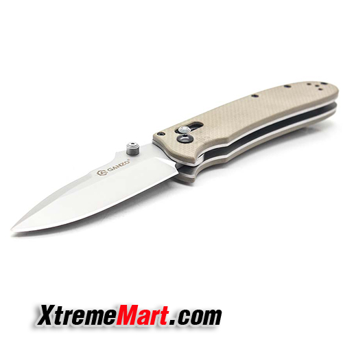 มีดพับ GANZO G704-Y Stainless Steel Folding Wilderness Survival Knife (สีน้ำตาล)