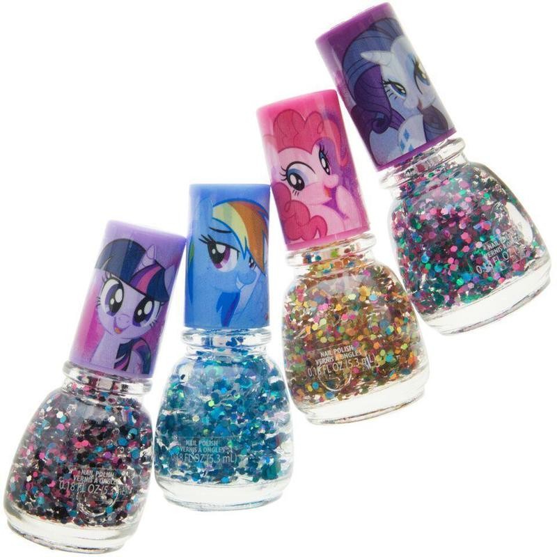 ชุดสีทาเล็บปลอดสารพิษสำหรับเด็ก TownleyGirl My Little Pony Confetti Nail Polish Set with Water Case