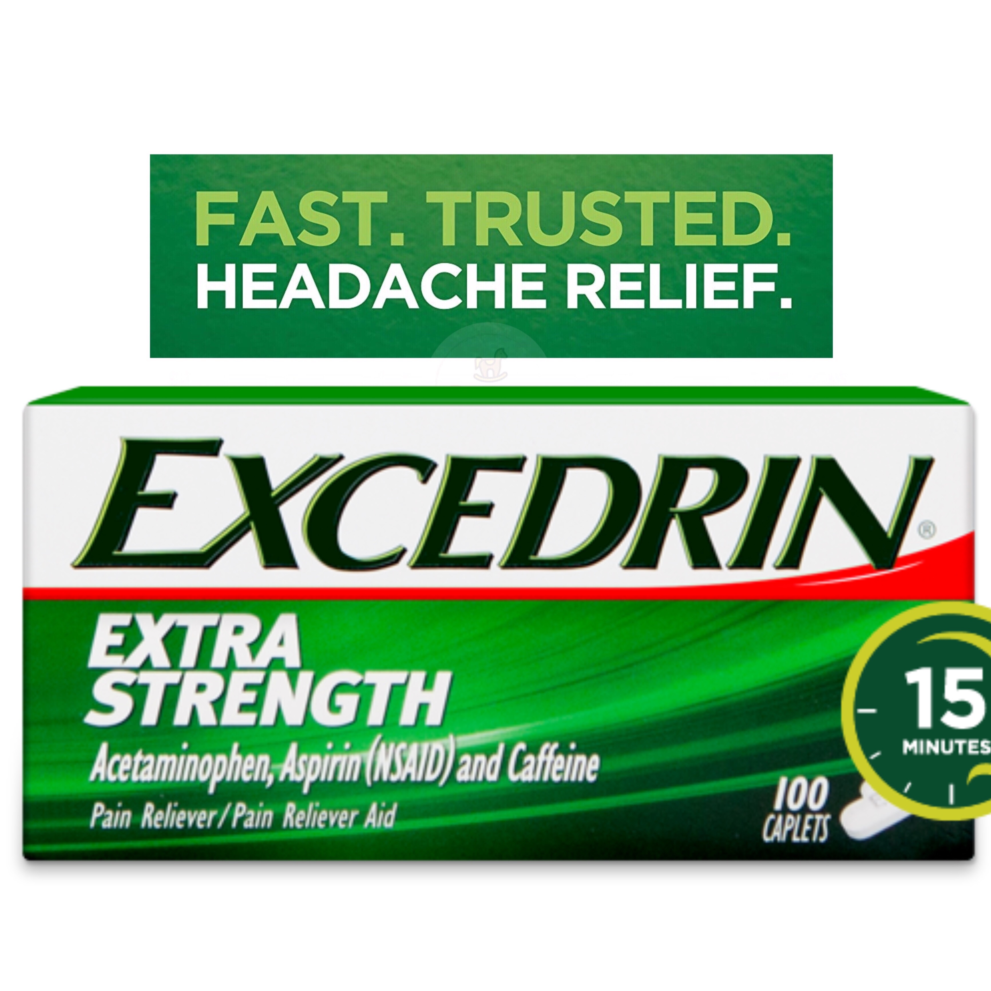 ยาบรรเทาอาการปวดสูตรเข้มข้น gsk Excedrin Extra Strength (100 Caplets)