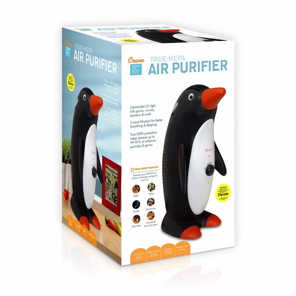 เครื่องฟอกอากาศรูปทรงสุดน่ารัก Crane USA Penguin Pure & Playful Adorable Air Purifier