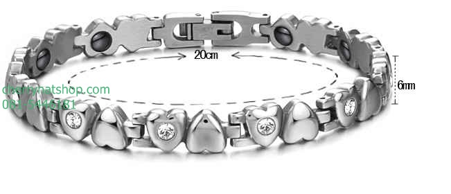 พร้อมส่งสร้อยข้อมือแม่เหล็กเพื่อสุขภาพ ,สร้อยไทเทเนียมเจอรเมเนียม, สร้อยประจุลบ รุ่นF