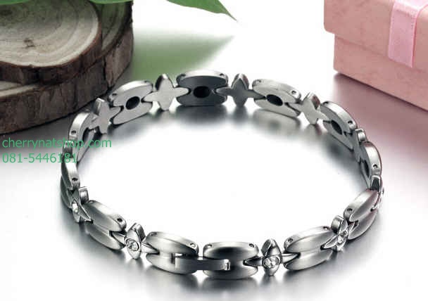 พร้อมส่งสร้อยข้อมือแม่เหล็กเพื่อสุขภาพ, สร้อยไทเทเนียมเจอรเมเนียม, สร้อยประจุลบ รุ่นC