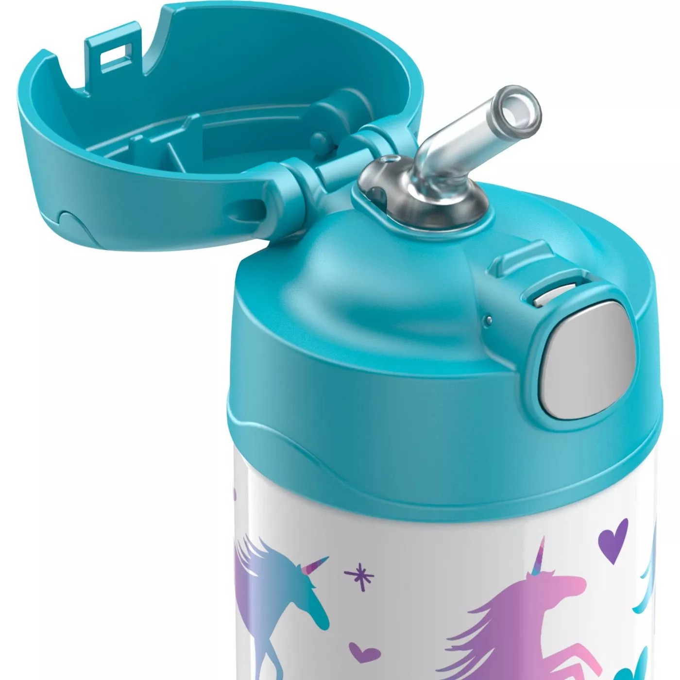 กระติกน้ำสเตนเลสรักษาอุณหภูมิ Thermos Unicorn FUNtainer Vacuum Insulated Stainless Steel Bottle 12OZ (Teal/White)