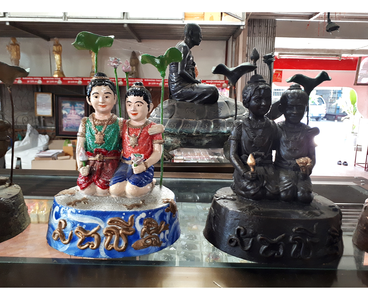 รูปหล่อ กัณหา-ชาลี (ขนาดบูชา 5 นิ้ว) หลวงพ่อเล็ก วัดท่าขนุน ปลุกเสก (ออกวัดสี่แยกเจริญพร)