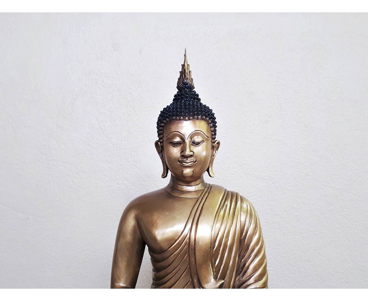 รูปหล่อ พระปัจเจกพระพุทธเจ้า (พระเกศ2แฉก ตามแบบวัดท่าซุง) ฐานด้านหลังยันต์มหาเศรษฐีเงินล้าน เนื้อทองเหลือง ปี2562 (องค์ใหญ่ขนาดบูชา ขนาด หน้าตัก9นิ้ว ฐาน12นิ้ว ลึก7นิ้ว สูง16นิ้ว) - หลวงพ่อเล็ก วัดท่าขนุน