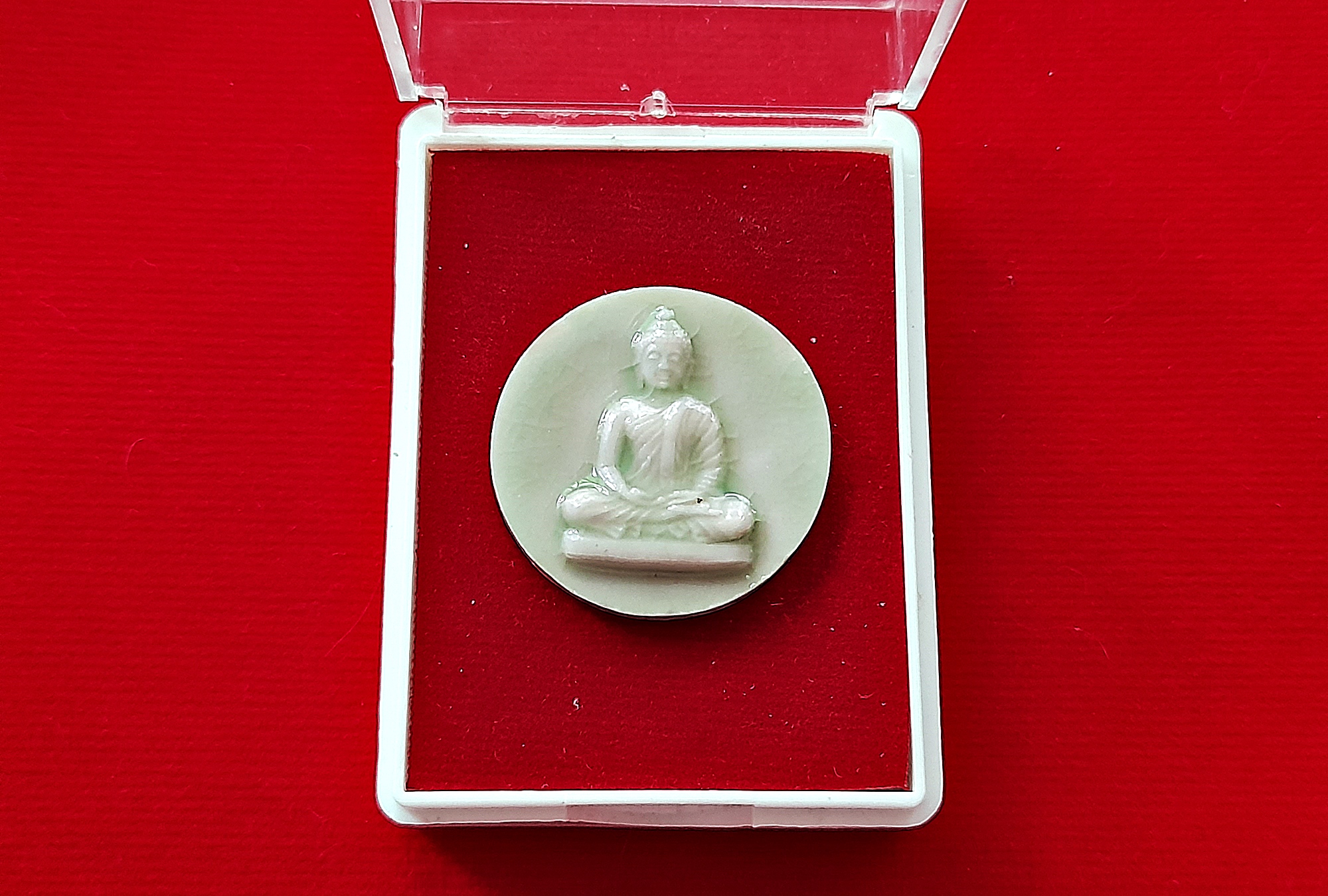 เหรียญพระธรรมกาย หลังฝั่งเม็ดแร่ ครบรอบ80ปี หลวงป๋า วัดหลวงพ่อสด ปี2552 เนื้อกระเบื้องเขียว เขียวเหนียวทรัพย์ #รับประกันแท้