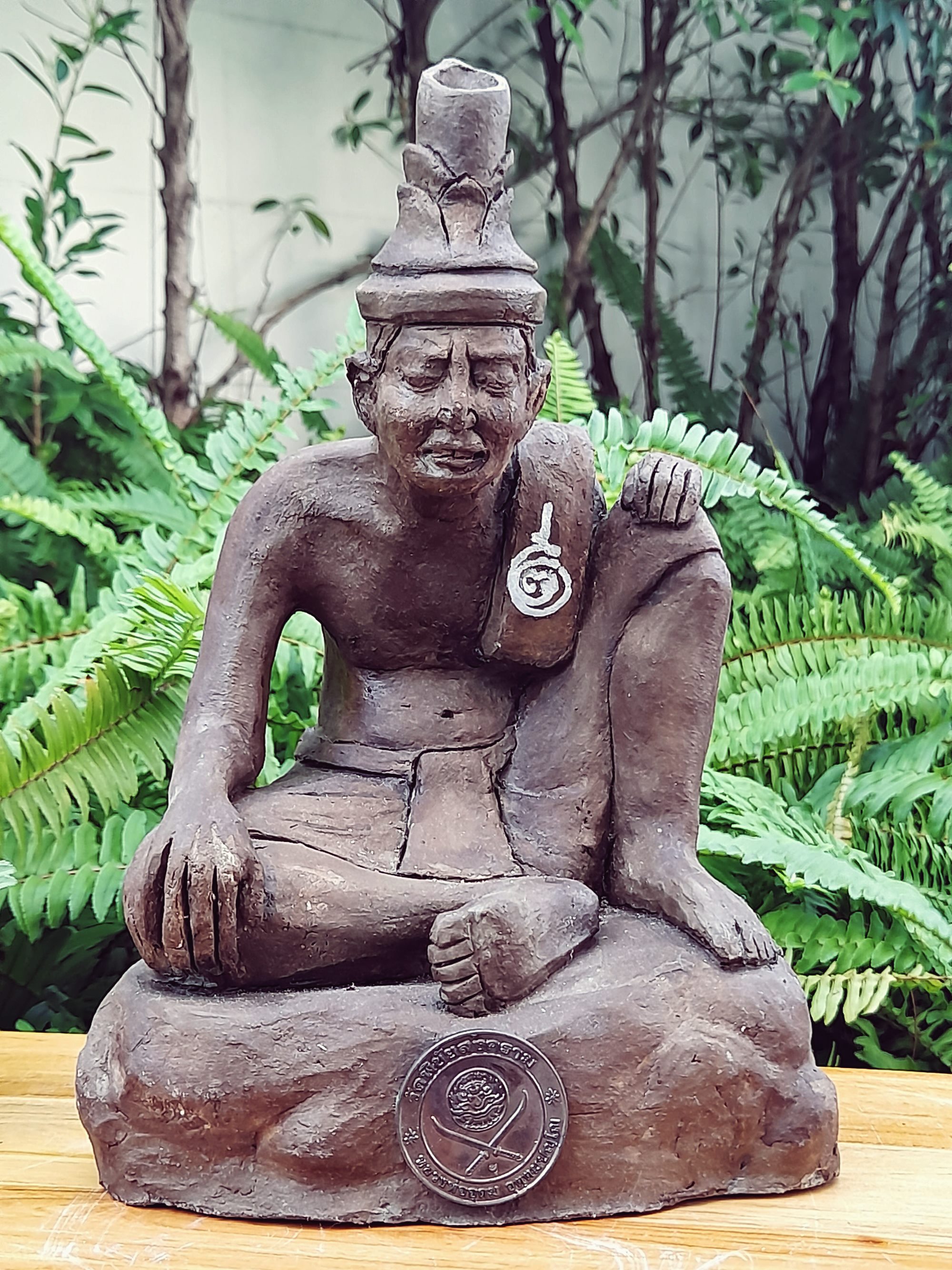 รูปปั้น พ่อปู่ฤาษี นารอท (พ่อแก่) รุ่น2 #รุ่นสุดท้าย พิธีโชคดี เนื้อดินผสมว่าน (ปั้นมือ แบบโบราณ ฐาน7นิ้ว สูง10นิ้ว) จารยันต์ ฐานบรรจุแผ่นยันต์เงิน (จัดสร้าง200ตน) ปี2564 #รับประกันแท้และทัน