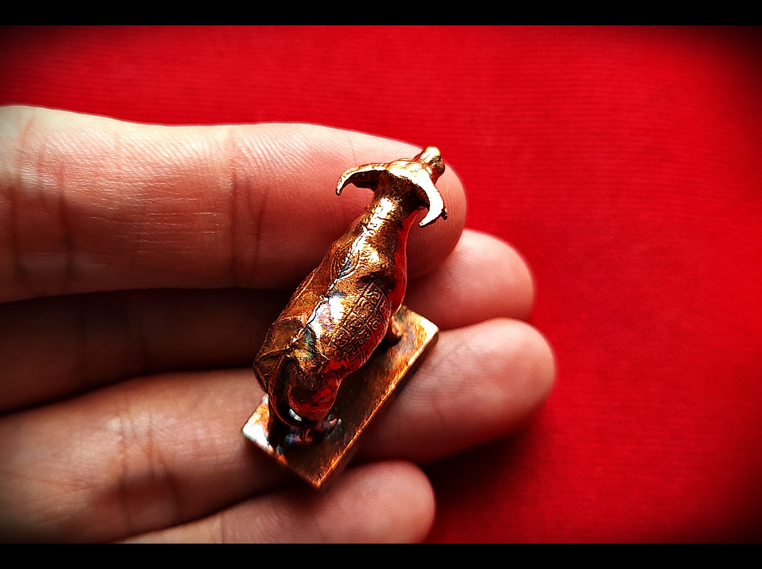 ควายธนู(ควายเผือก) ขนาดพกพา เนื้อทองเหลือง รุ่นแรก (เสาร์๕)ปี2563 #รับประกันแท้