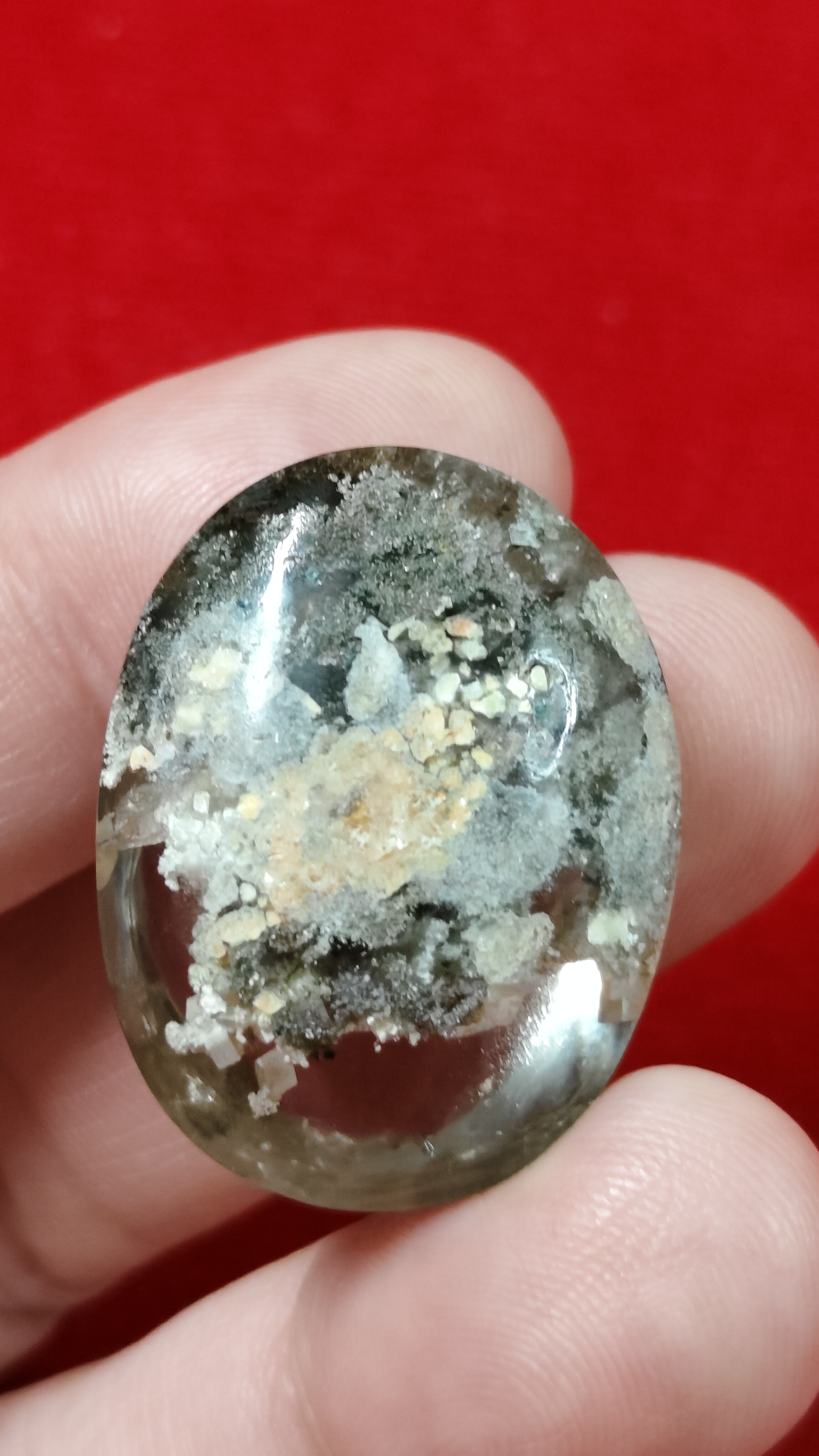 #แก้วโป่งข่าม(แก้วปวกหลากสีติดก้อนแร่)รหัสg-0038