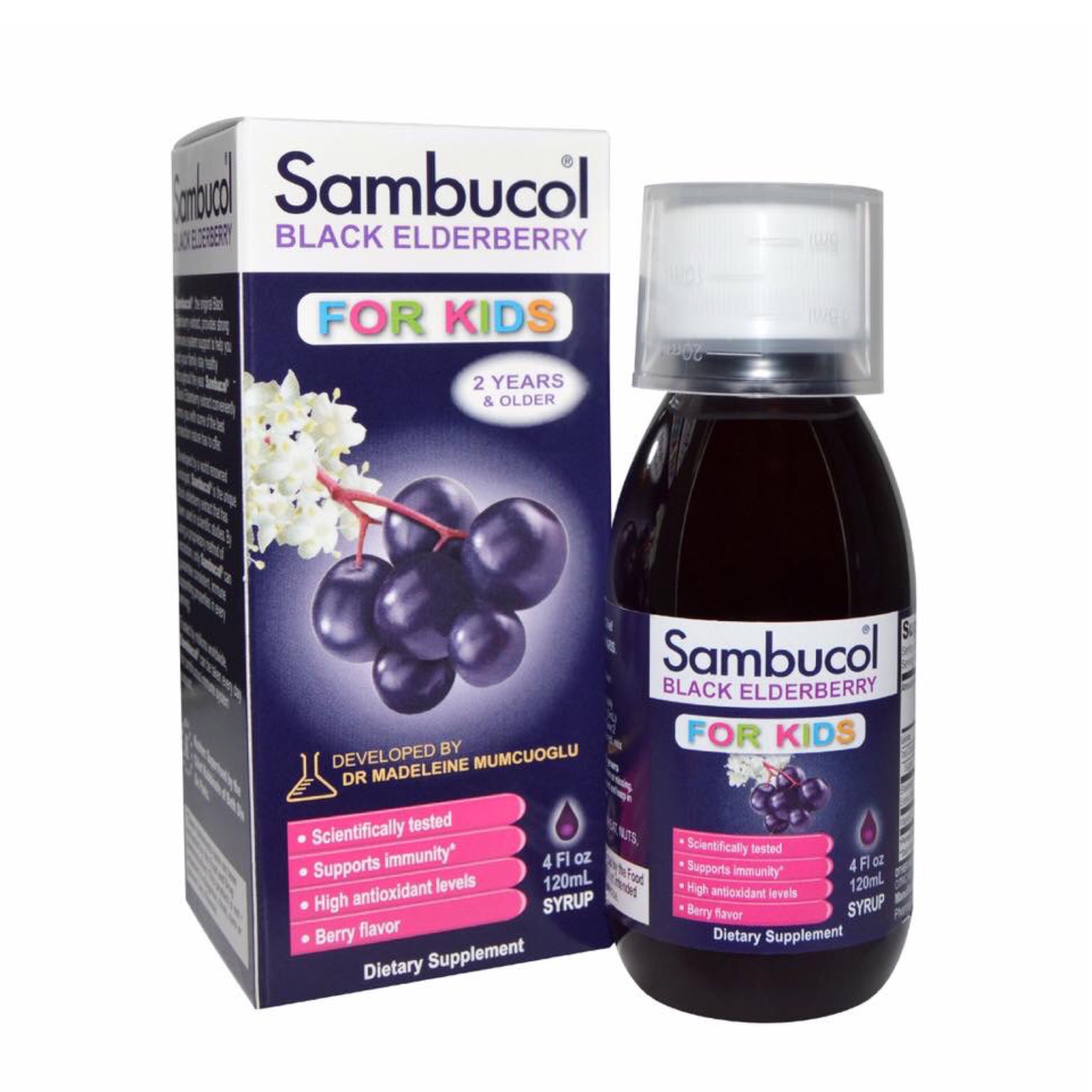วิตามินเสริมสร้างภูมิคุ้มกันสำหรับเด็ก Sambucol Black Elderberry For Kids
