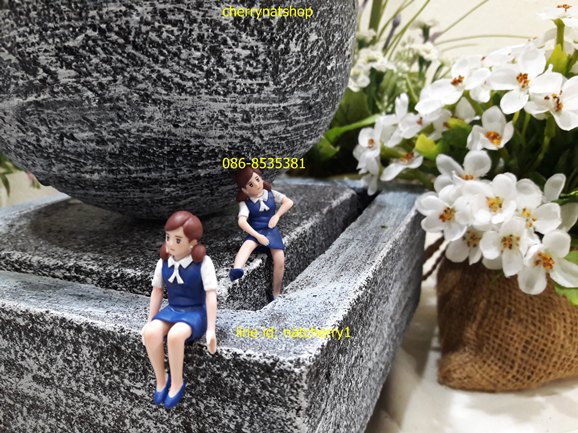 น้ำผุดลูกโลกขนาด20x20x27CMลายหินขาว-ดำ