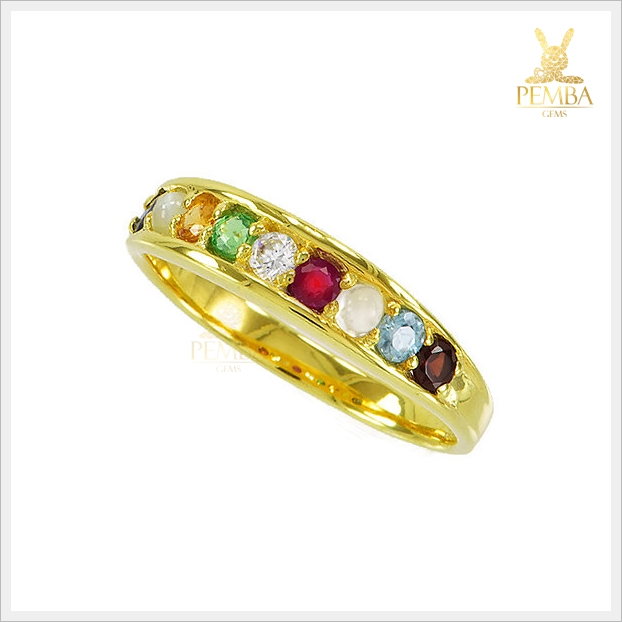 แหวนนพเก้าแท้ เพชรแท้ ใส่ติดนิ้วน่ารักๆ (สั่งทำได้ค่ะ)