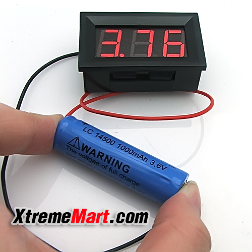 ตัววัดค่าแบตเตอรี่ แรงดัน V27D 0.56นิ้ว LED 3-Digit Voltmeter Meter Module (DC 2.5 - 30V)