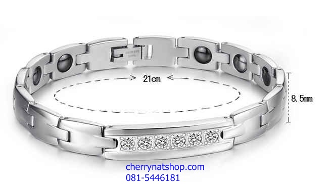 พร้อมส่งสร้อยข้อมือแม่เหล็กเพื่อสุขภาพ สร้อยข้อมือไทเทเนียมเจอรเมเนียม รุ่นQ