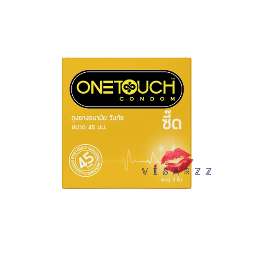 Onetouch Condom วันทัชถุงยางอนามัย ซี๊ด x3 ชิ้น ขนาด 45 มม. ถุงยางอนามัยผิวเรียบ Onetouch 003 เล็กพิเศษ บางที่สุดของวันทัช