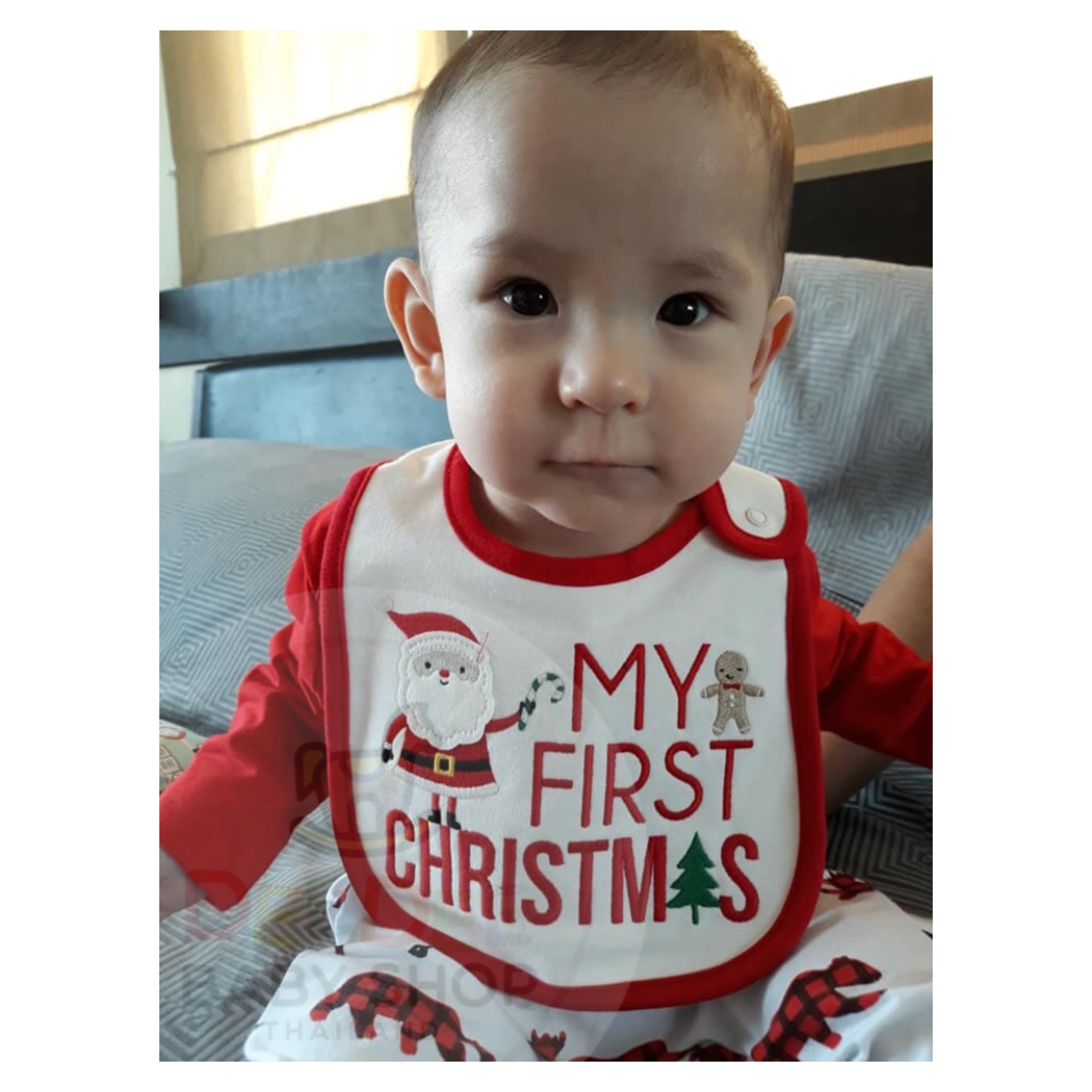 ผ้ากันเปื้อนสำหรับทารกและเด็กเล็ก Just One You made by Carter's My First Christmas Baby Teething Bib