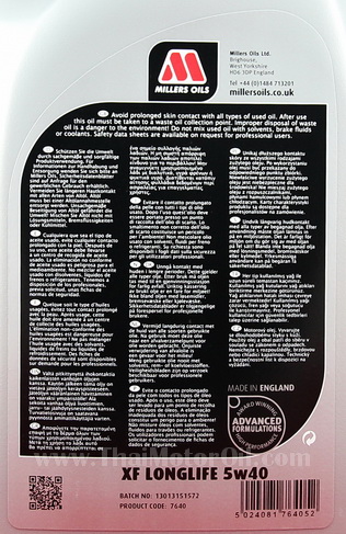 Millers Oils XF Longlife 5W-40 5L