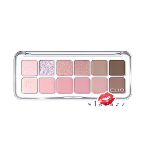 (#04 Pink Pairing) Clio Pro Eye Palette Air คลีโอ โปรอายพาเลทแอร์ อายแชโดว์พาเลท12 เฉดสี เนื้อแมต ชิมเมอร์ กลิตเตอร์ เนื้อเนียน เกลี่ยง่าย