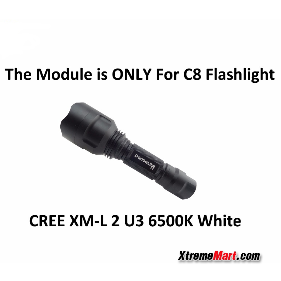 หลอดสำหรับ Ultrafire C8 CREE XM-L2 U3 6500K แสงขาว White Light