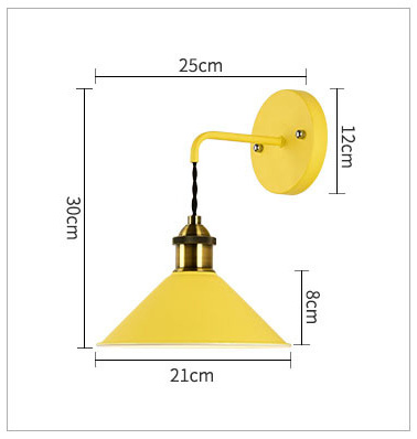 โคมไฟติดผนังสีเหลืองเลมอน 21x30cm [BD1115]