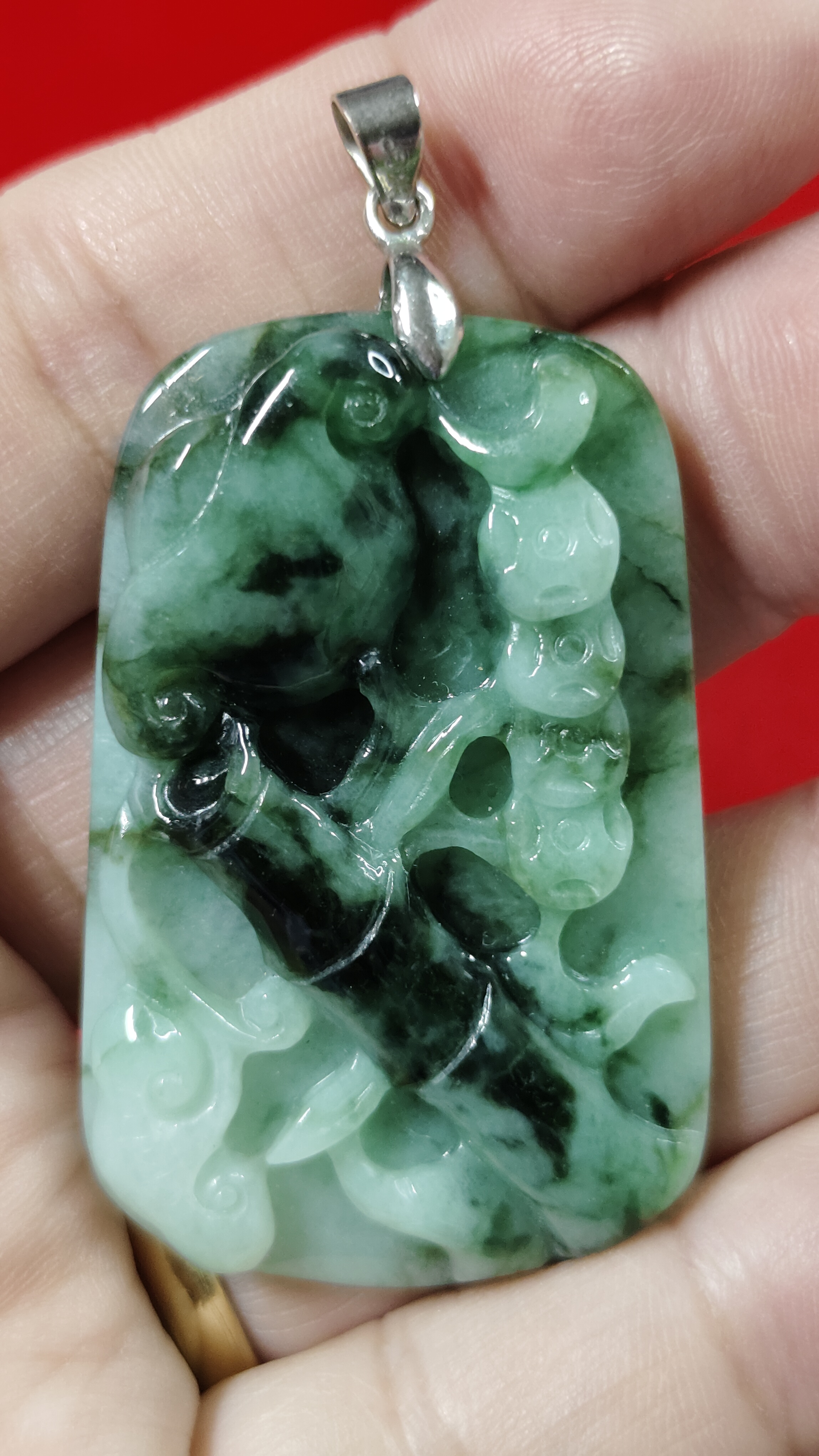 #จี้หยกพม่าแกะสลัก รหัสC-029