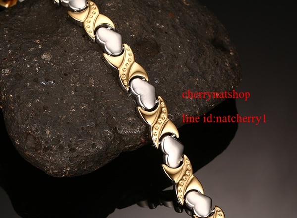 พร้อมส่งสร้อยข้อมือแม่เหล็กเพื่อสุขภาพ สร้อยข้อมือไทเทเนียมเจอรเมเนียม รุ่นCk