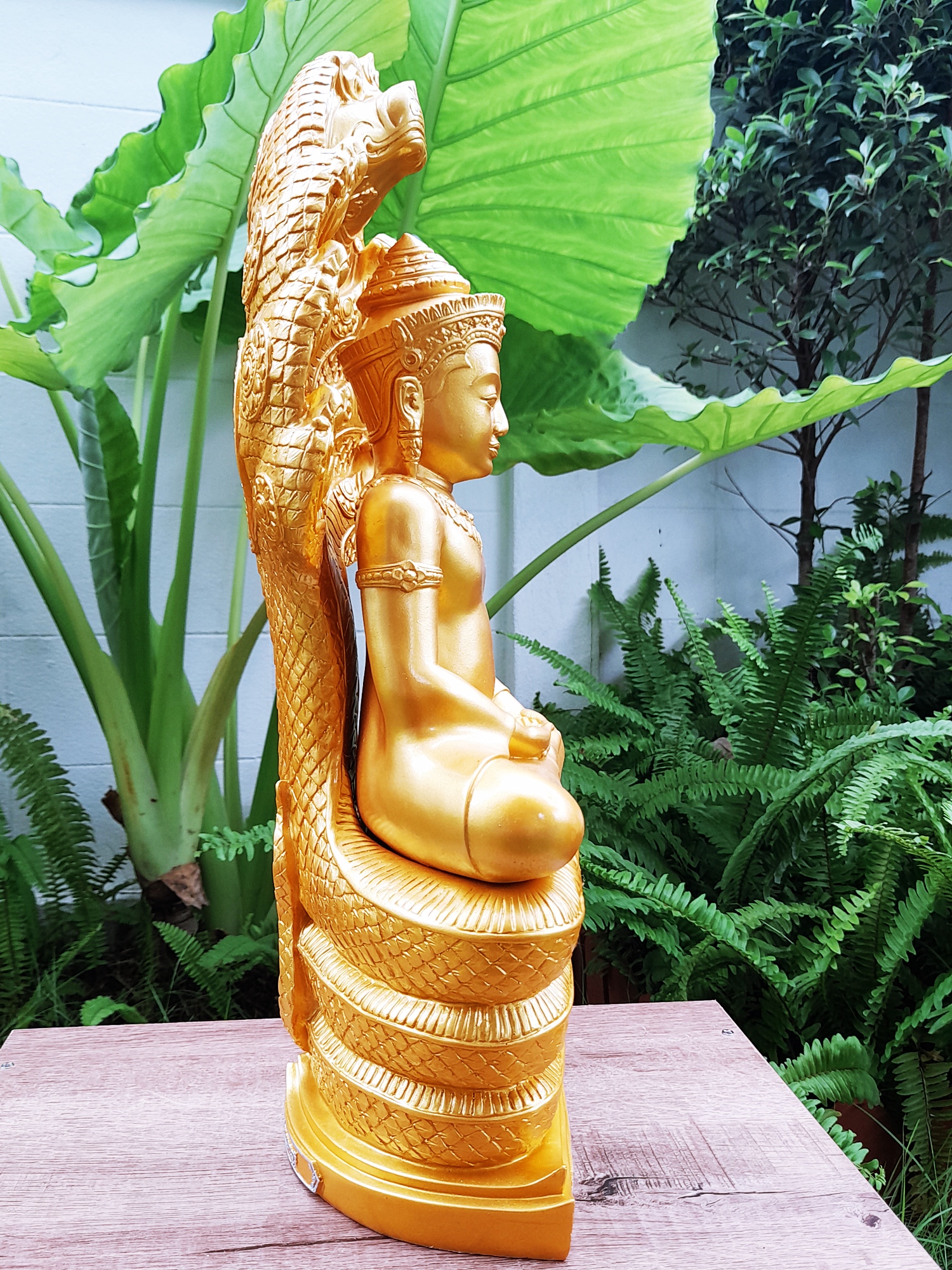 รูปหล่อ พระพุทธรูปนาคปรก พระนาคปรก ปางศิลปขอม เนื้อไฟเบอร์ (องค์ขนาดใหญ่ หน้าตัก9นิ้ว สูง19นิ้ว ลึก4นิ้ว ครึ่ง) สีทอง (แยกส่วนได้) เข้าพิธีปลุกเสกมาตั้งแต่ ปี2560-ปี2564 #รับประกันแท้